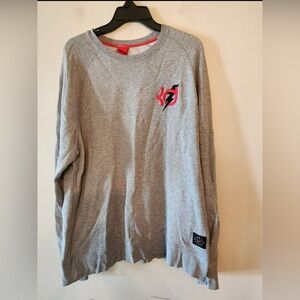 Nike Heather Gray Sweatshirt with Red Accent
